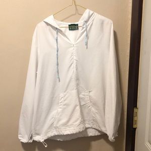 LL Bean white rain coat